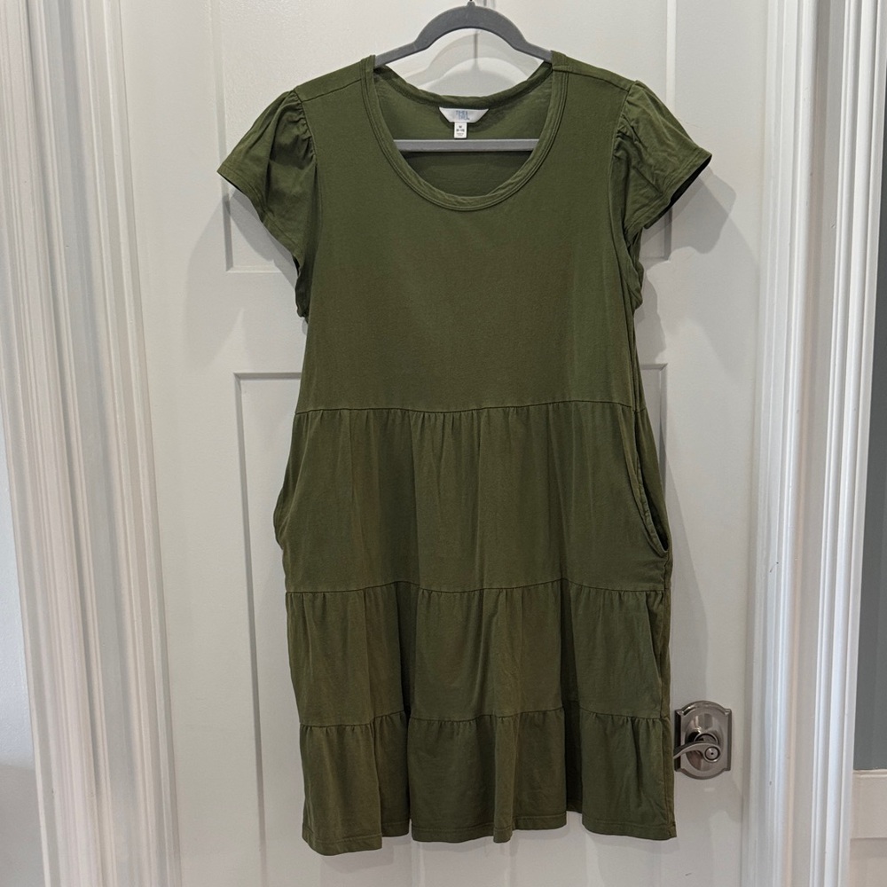 Time and Tru Olive Green Dress Size Medium (8-10)